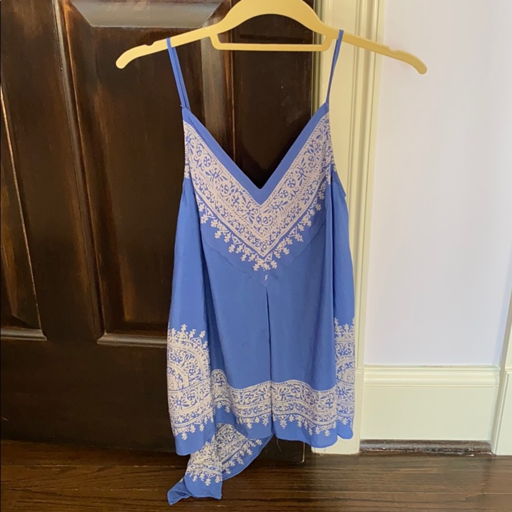 Asymmetric silk top